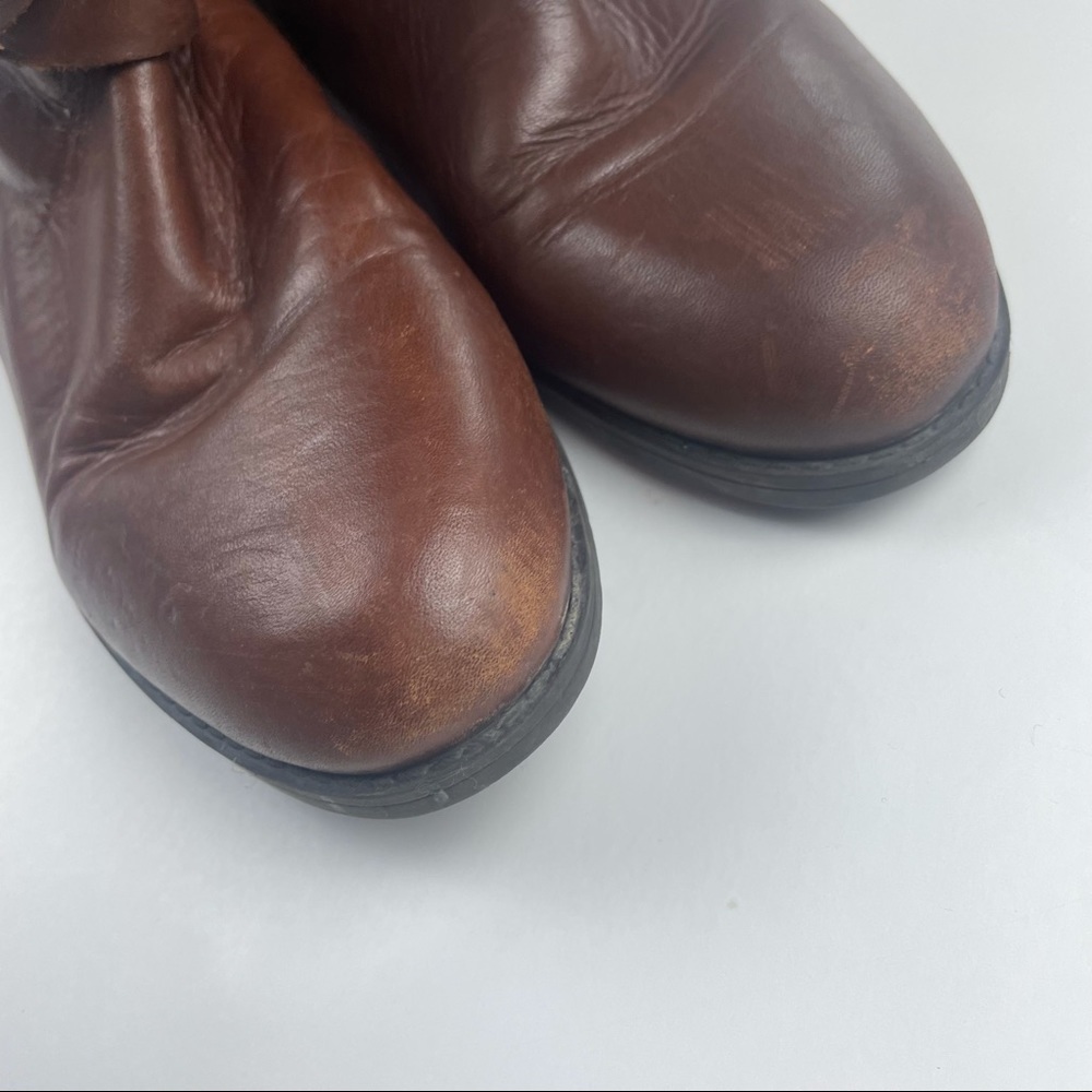 Audrey Brook brown Leather Zip Up Riding High Boots Size 8M - Picture 2 of 14